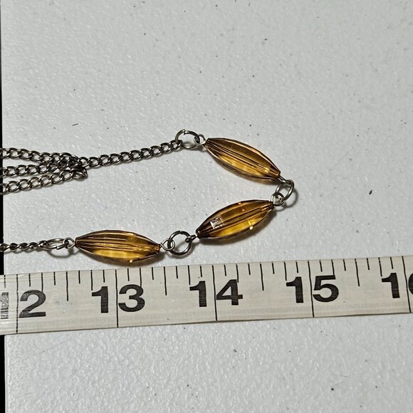 Elegant Brown Beaded Silver Tone Chain Multi Strand Necklace Fashion Jewelry - Picture 5 of 5